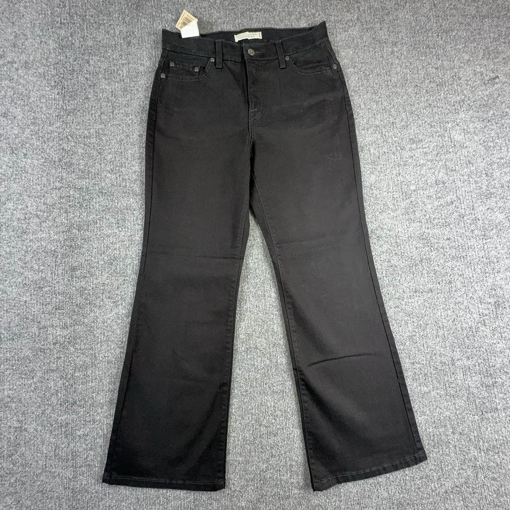 Levi's Perfectly Slimming 512 Jeans Womens 12P Black Mid Rise Bootcut Stretch